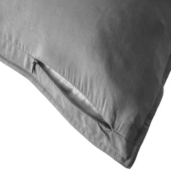 EMINZA Taie d'oreiller rectangulaire lyocell Tencel™ lavé (50 x 70 cm) Olivia granit Gris Hot