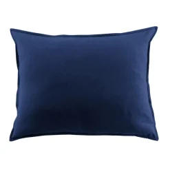 EMINZA Taie d'oreiller rectangulaire flanelle de coton (50 x 80 cm) Nina Bleu nuit Hot