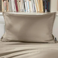 EMINZA Taie d'oreiller rectangulaire percale de coton (50 x 70 cm) Cali Taupe New