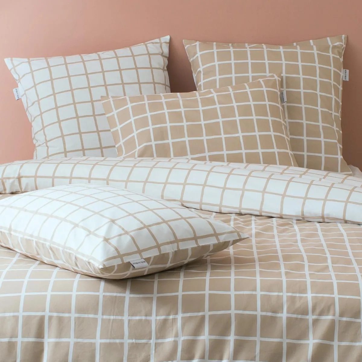 TRADILINGE Taie d'oreiller rectangulaire percale de coton (50 x 70 cm) Max Beige Discount