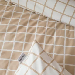 TRADILINGE Taie d'oreiller rectangulaire percale de coton (50 x 70 cm) Max Beige Discount