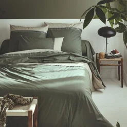 TRADILINGE Taie d'oreiller rectangulaire percale de coton (50 x 70 cm) Noa Vert kaki Online