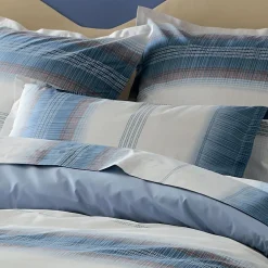 TRADI LINGE Taie d'oreiller rectangulaire percale de coton (50 x 70 cm) Esteban e Bleu Online