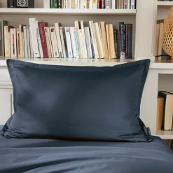 EMINZA Taie d'oreiller rectangulaire percale de coton (50 x 80 cm) Cali Bleu marine Outlet