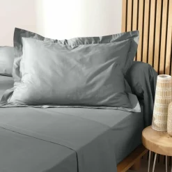 DOUCEUR D'INTERIEUR Taie d'oreiller rectangulaire coton bio (50 x 70 cm) Biolina Gris Hot