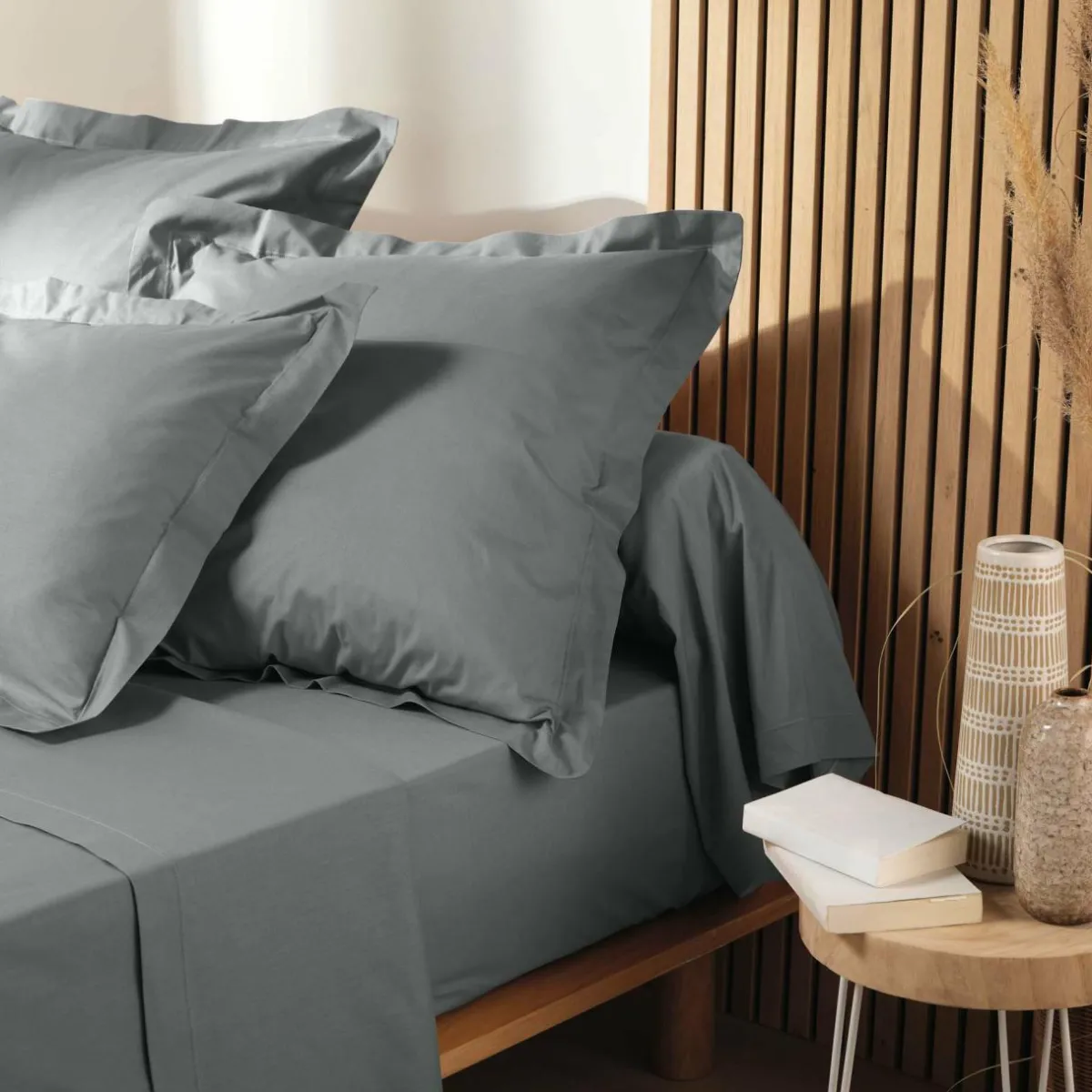 DOUCEUR D'INTERIEUR Taie d'oreiller rectangulaire coton bio (50 x 70 cm) Biolina Gris Hot