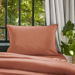 EMINZA Taie d'oreiller rectangulaire lyocell Tencel™ lavé (50 x 70 cm) Olivia Terracotta Online