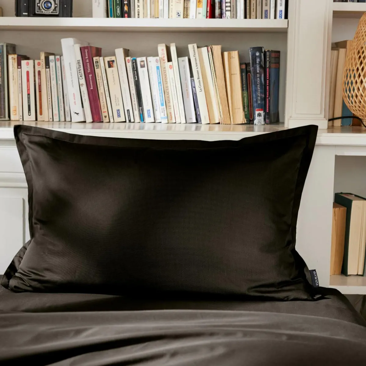 EMINZA Taie d'oreiller rectangulaire percale de coton (50 x 70 cm) Cali e Noir Discount