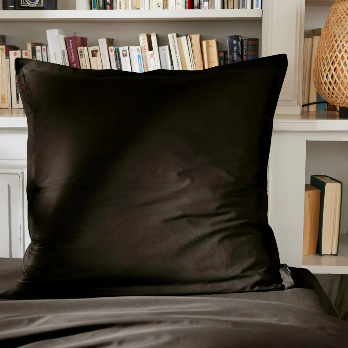 EMINZA Taie d'oreiller rectangulaire percale de coton (50 x 70 cm) Cali e Noir Discount