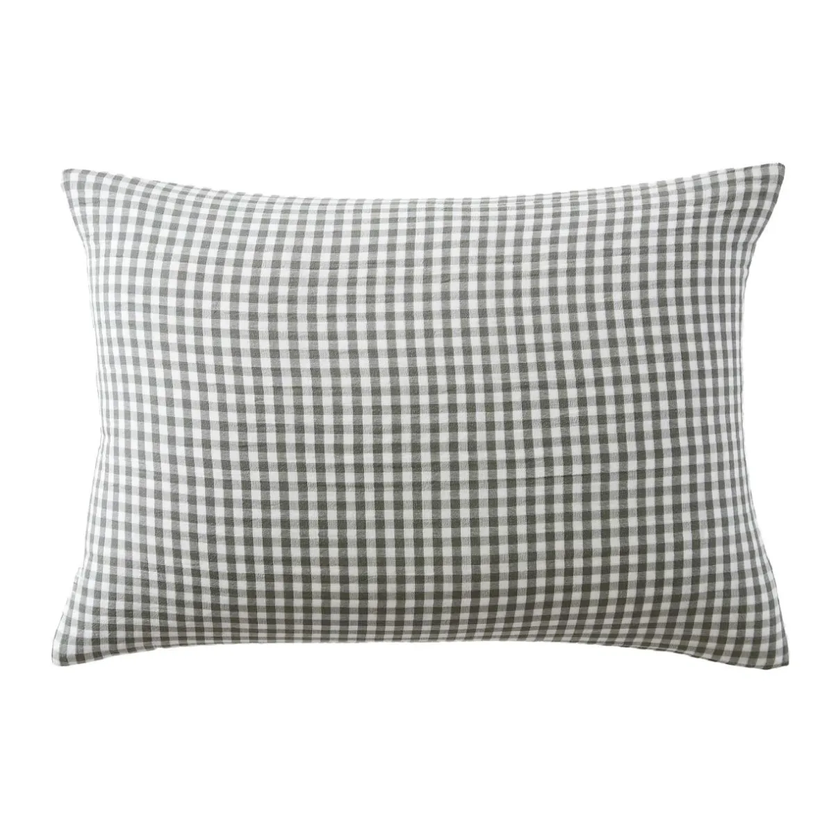 EMINZA Taie d'oreiller rectangulaire gaze de coton (50 x 70 cm) Gaïa vichy Vert romarin Hot