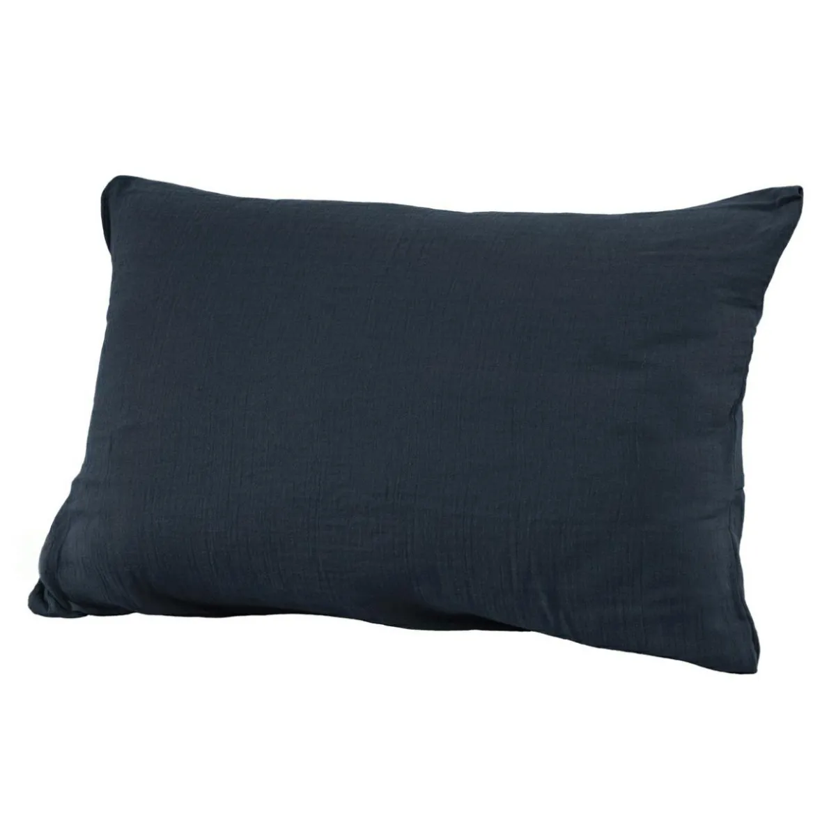 EMINZA Taie d'oreiller rectangulaire gaze de coton (50 x 70 cm) Gaïa Bleu nuit New