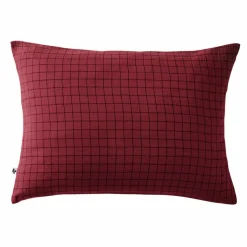 EMINZA Taie d'oreiller rectangulaire gaze de coton (50 x 70 cm) Gaïa Mix Lie de vin Bordeaux