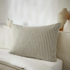 EMINZA Taie d'oreiller rectangulaire réversible coton texturé et percale (50 x 70 cm) Alice Ecru New