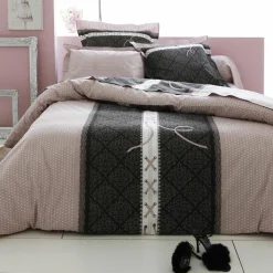 TRADI LINGE Taie d'oreiller rectangulaire coton Glamour Rose Sale