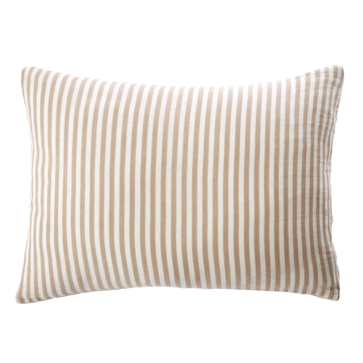 EMINZA Taie d'oreiller Rectangulaire gaze de coton (50 x 80 cm) Gaïa rayures Ficelle Rayure Ficelle Discount