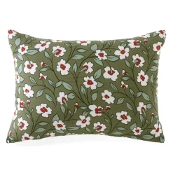 EMINZA Taie d'oreiller rectangulaire gaze de coton (50 x 70 cm) Gaïa Marguerite Vert Romarin Online