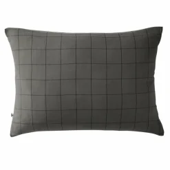 EMINZA Taie d'oreiller rectangulaire gaze de coton (50 x 70 cm) Gaïa Match Gris granit Gris foncé Online