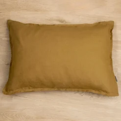 EMINZA Taie d'oreiller rectangulaire lin lavé (50 x 70 cm) Louise Caramel
