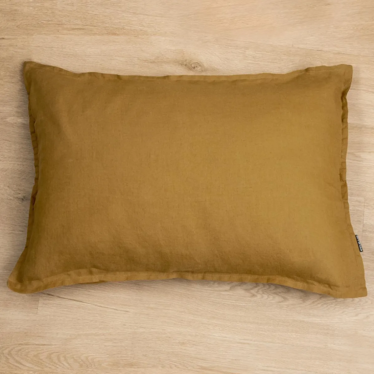EMINZA Taie d'oreiller rectangulaire lin lavé (50 x 70 cm) Louise Caramel