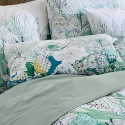 TRADI LINGE Taie d'oreiller rectangulaire percale de coton (50 x 70 cm) Bali e Vert Outlet