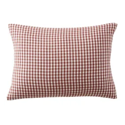 EMINZA Taie d'oreiller rectangulaire gaze de coton (50 x 70 cm) Gaïa vichy Terracotta New