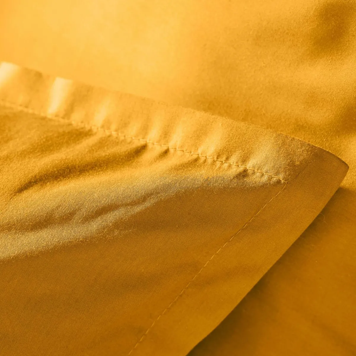EMINZA Taie d'oreiller rectangulaire percale de coton (50 x 80 cm) Cali Jaune moutarde Best