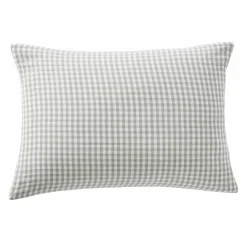 EMINZA Taie d'oreiller rectangulaire gaze de coton (50 x 70 cm) Gaïa vichy Vert Eucalyptus