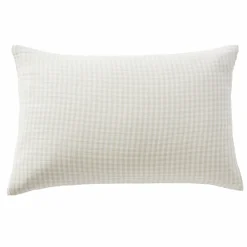 EMINZA Taie d'oreiller rectangulaire gaze de coton (50 x 70 cm) Gaïa vichy Beige Online