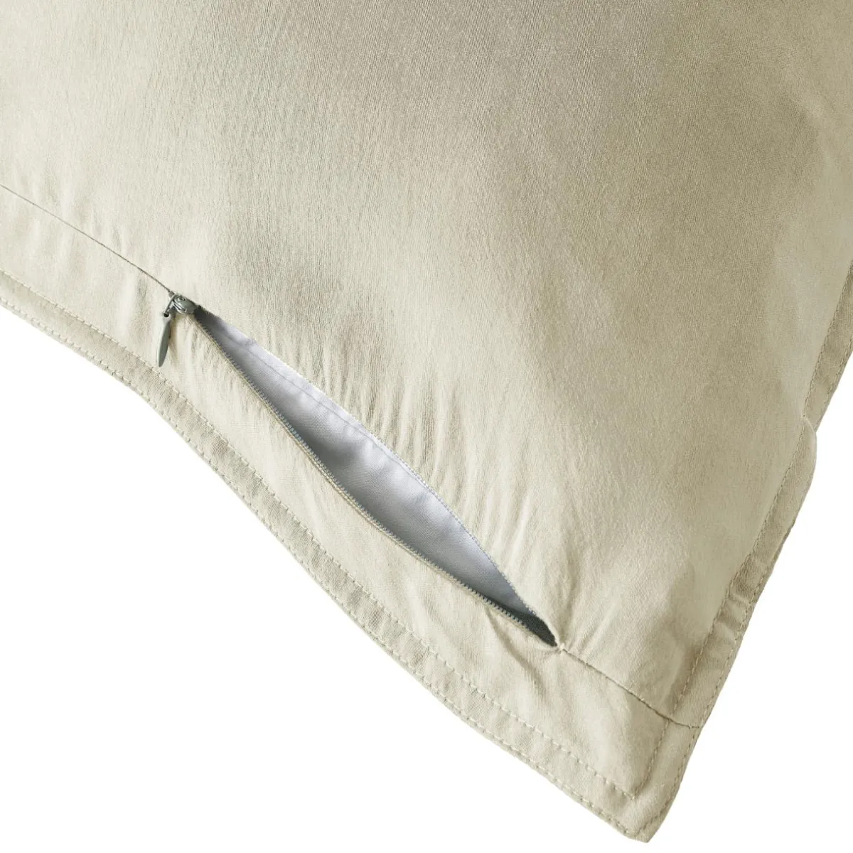 EMINZA Taie d'oreiller rectangulaire lyocell Tencel™ lavé (50 x 80 cm) Olivia pampa Beige New