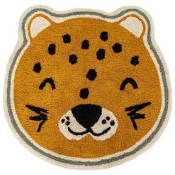 Atmosphera cru017dateur d'intu017drieur for kids Tapis antidérapant enfant coton (90 cm) Léopard Orange Hot