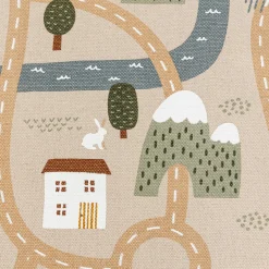 Atmosphera cru017dateur d'intu017drieur for kids Tapis antidérapant enfant coton (100 x 150 cm) Routes Multicolore New