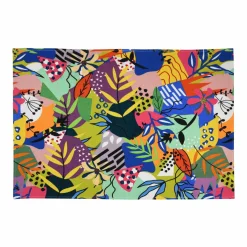 LOVELY CASA Tapis coton (90 cm) Popart Bleu canard Discount