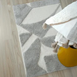 STOF Tapis coton (60 x 90 cm) Blokken Ecru Discount