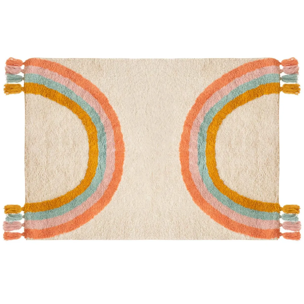Atmosphera createur d'interieur for kids Tapis coton enfant (150 x 100 cm) Arc en ciel Multicolore Outlet