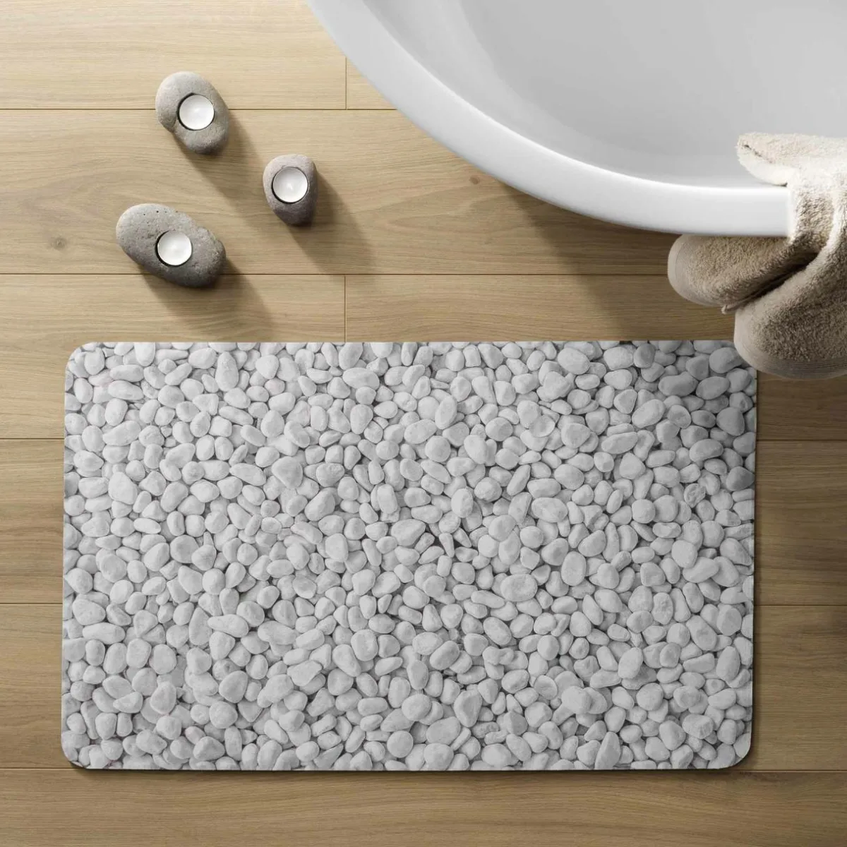 douceur d'intu017drieur Tapis de bain antidérapant (50 x 80 cm) Leandra Gris Discount
