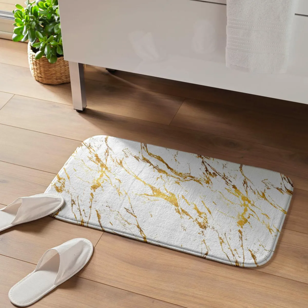 douceur d'intu017drieur Tapis de bain antidérapant (45 x 75 cm) Aquamarbre Blanc Outlet