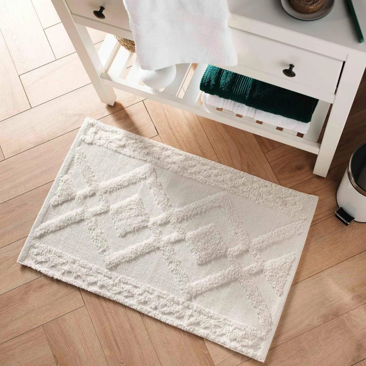 DOUCEUR D'INTERIEUR Tapis de bain coton (50 x 80 cm) Gladis Blanc Online