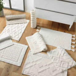 DOUCEUR D'INTERIEUR Tapis de bain coton (50 x 80 cm) Gladis Blanc Online