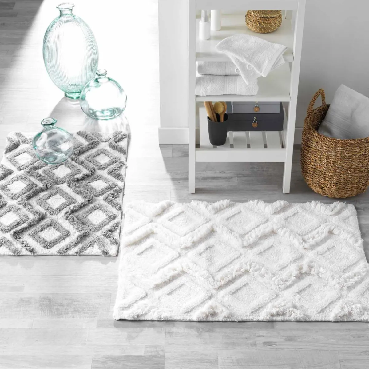 Douceur d'intu017drieur Tapis de bain coton (50 x 80 cm) Ikatis Blanc Discount