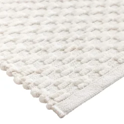 douceur d'intu017drieur Tapis de bain coton tissé (50 x 80 cm) Lois Beige Ecru Clearance