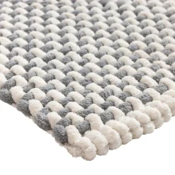 douceur d'intu017drieur Tapis de bain effet tissé en relief (50 x 80 cm) Rafael Gris