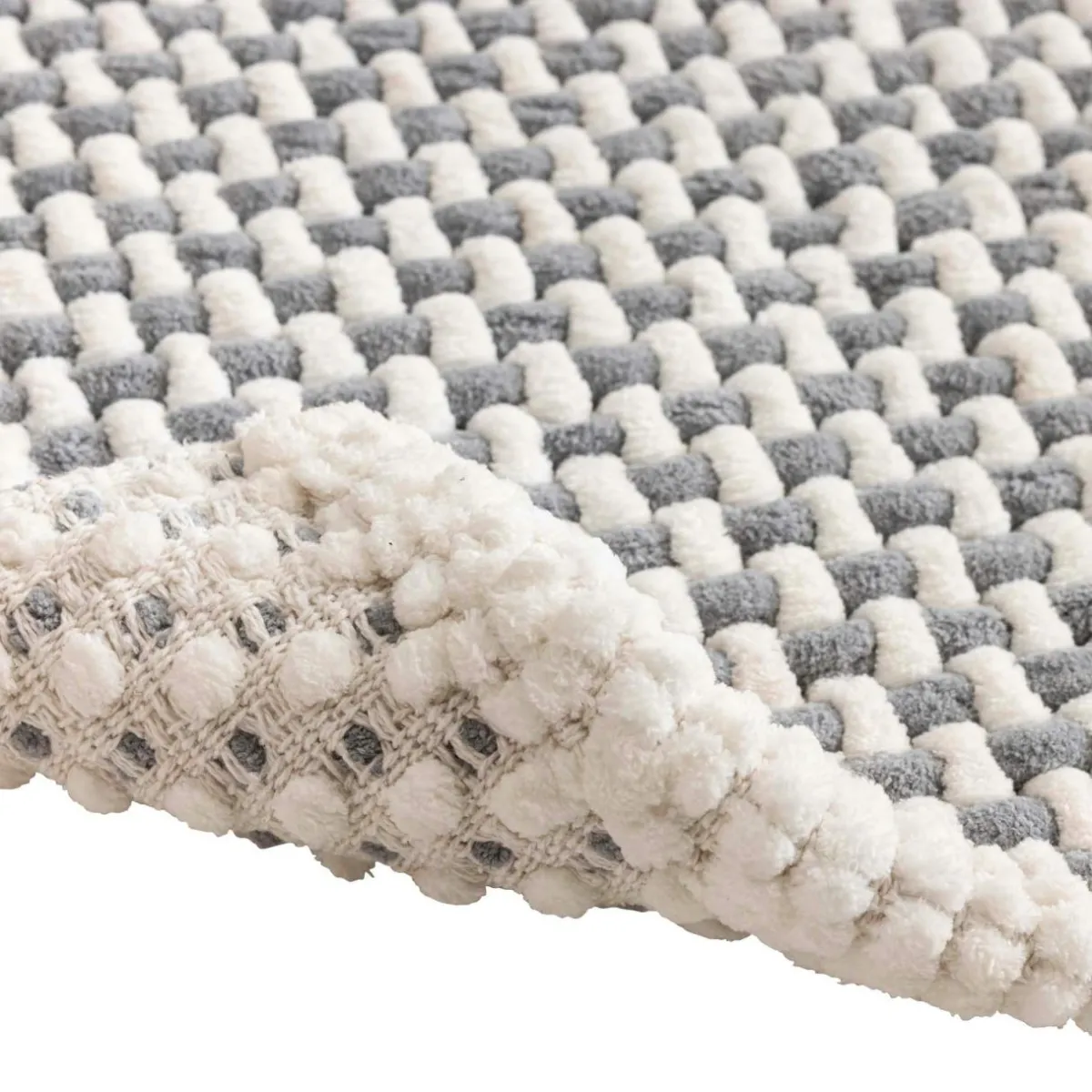 douceur d'intu017drieur Tapis de bain effet tissé en relief (50 x 80 cm) Rafael Gris