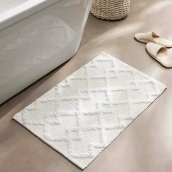 douceur d'intu017drieur Tapis de bain en coton (50 x 80 cm) Otis Beige Ecru