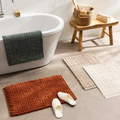 douceur d'intu017drieur Tapis de bain en coton (50 x 80 cm) Ariel Ecru Sale