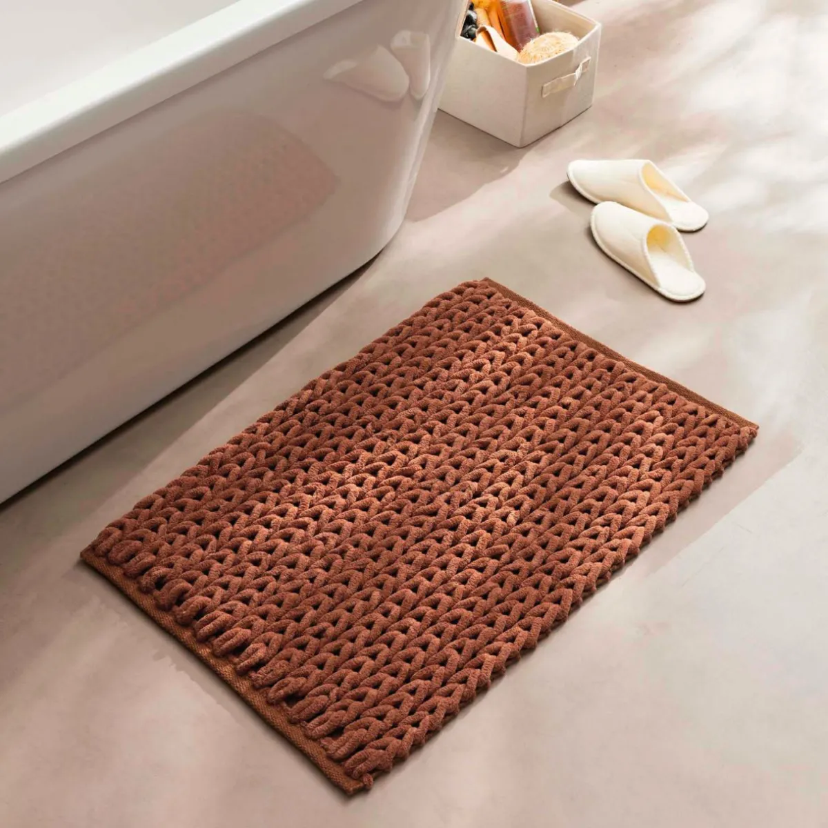 douceur d'intu017drieur Tapis de bain en coton (50 x 80 cm) Ariel Terracotta New