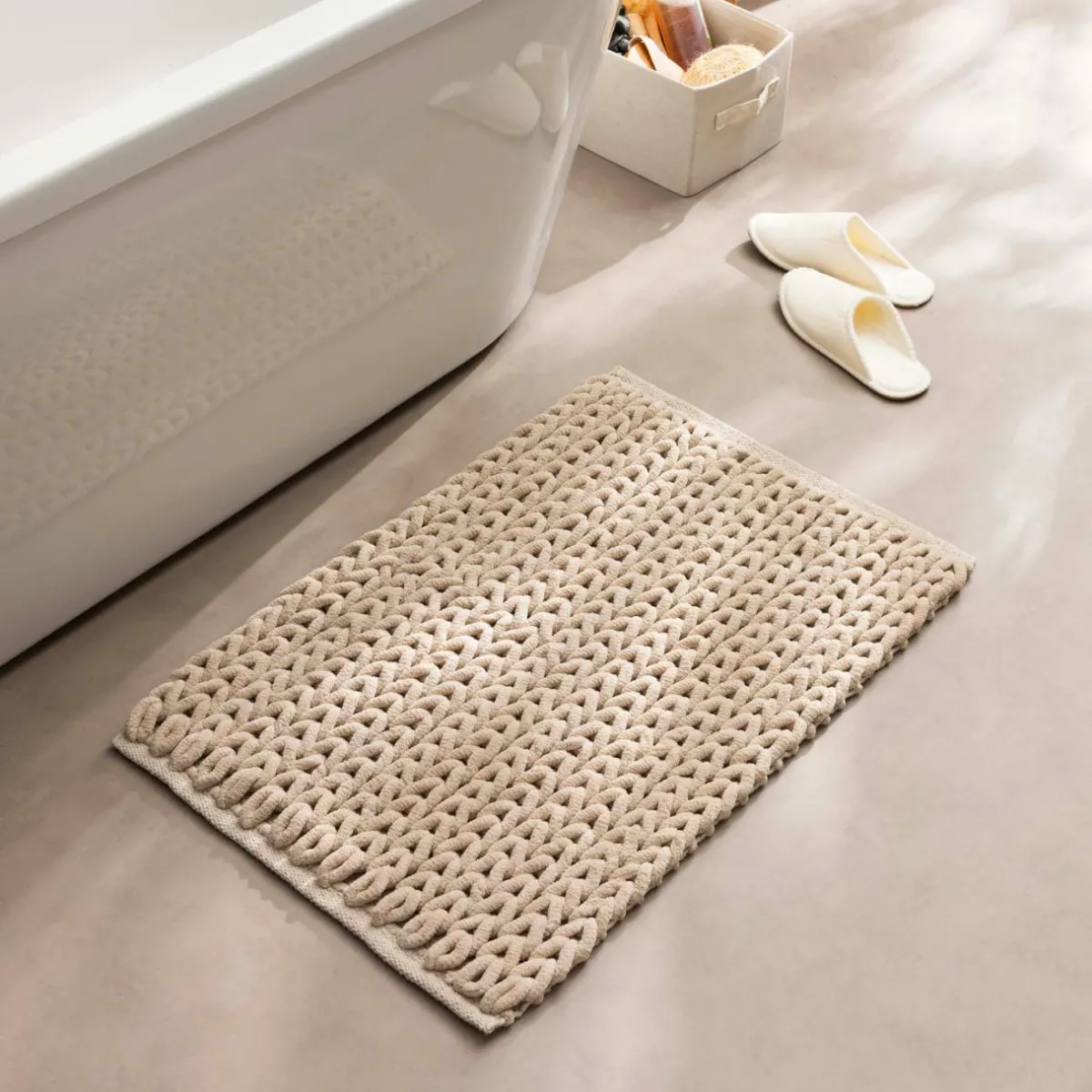 douceur d'intu017drieur Tapis de bain en coton (50 x 80 cm) Ariel Beige Hot