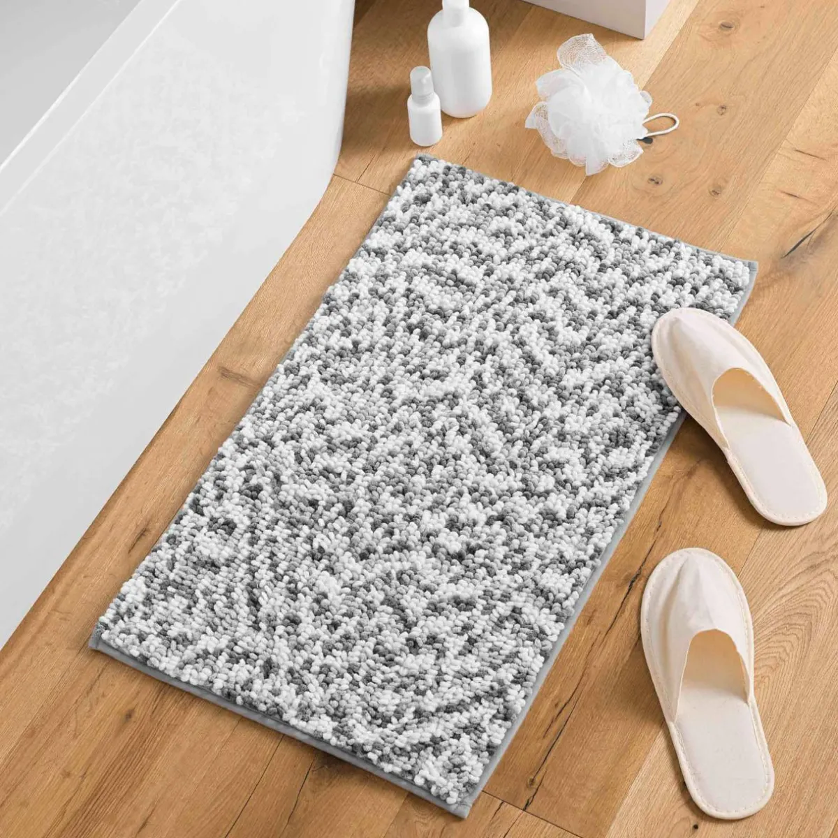DOUCEUR D'INTERIEUR Tapis de bain microfibre (45 x 75 cm) Friza Gris Anthracite Hot