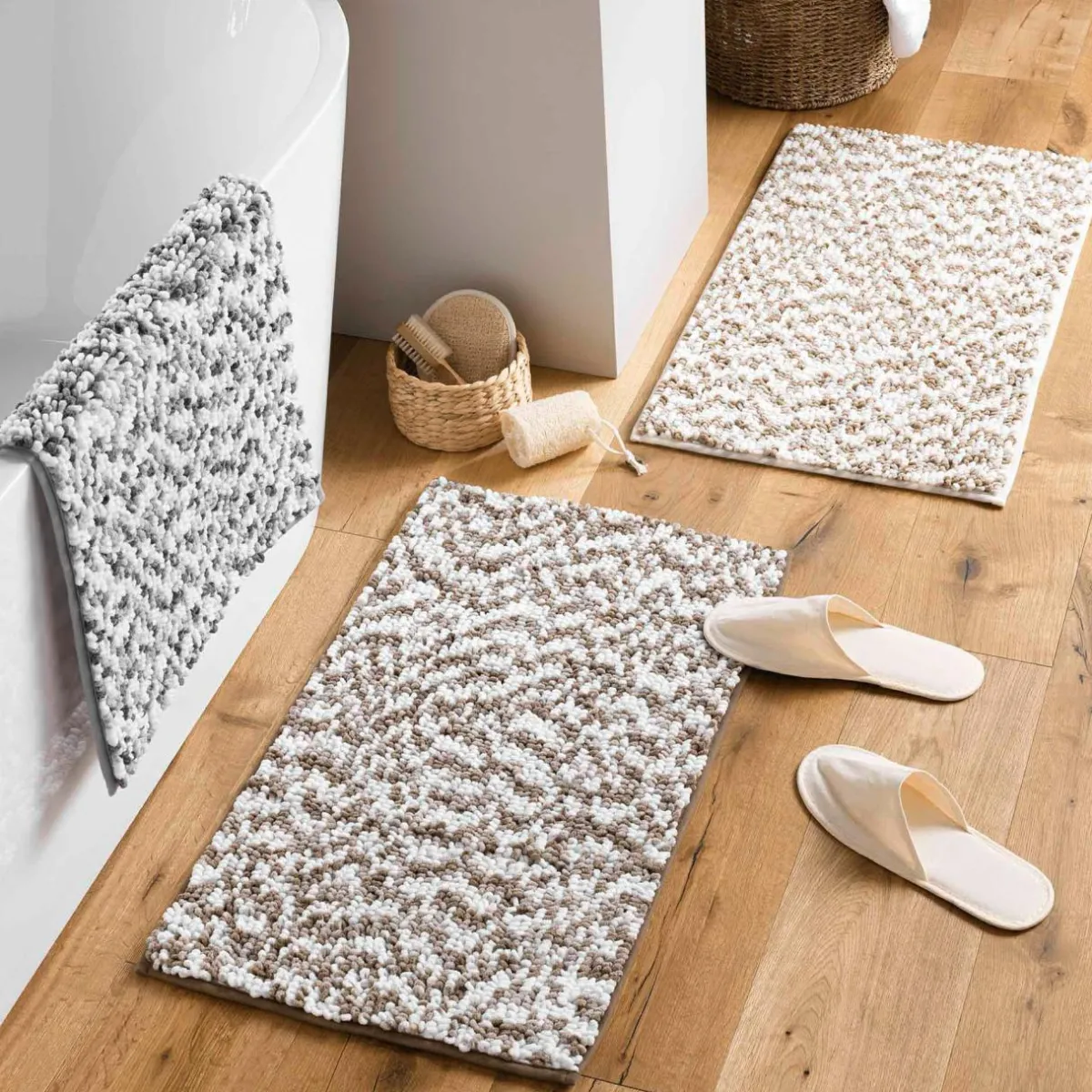 DOUCEUR D'INTERIEUR Tapis de bain microfibre (45 x 75 cm) Friza Gris Anthracite Hot
