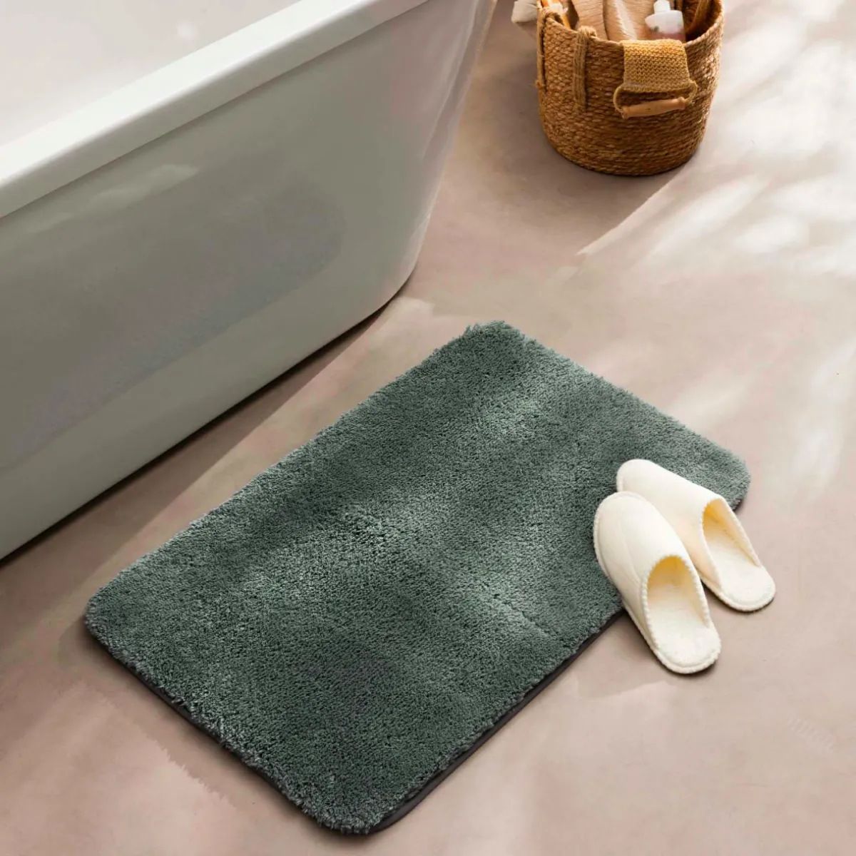 douceur d'intu017drieur Tapis de bain microfibre (50 x 80 cm) Maël cèdre Vert Online