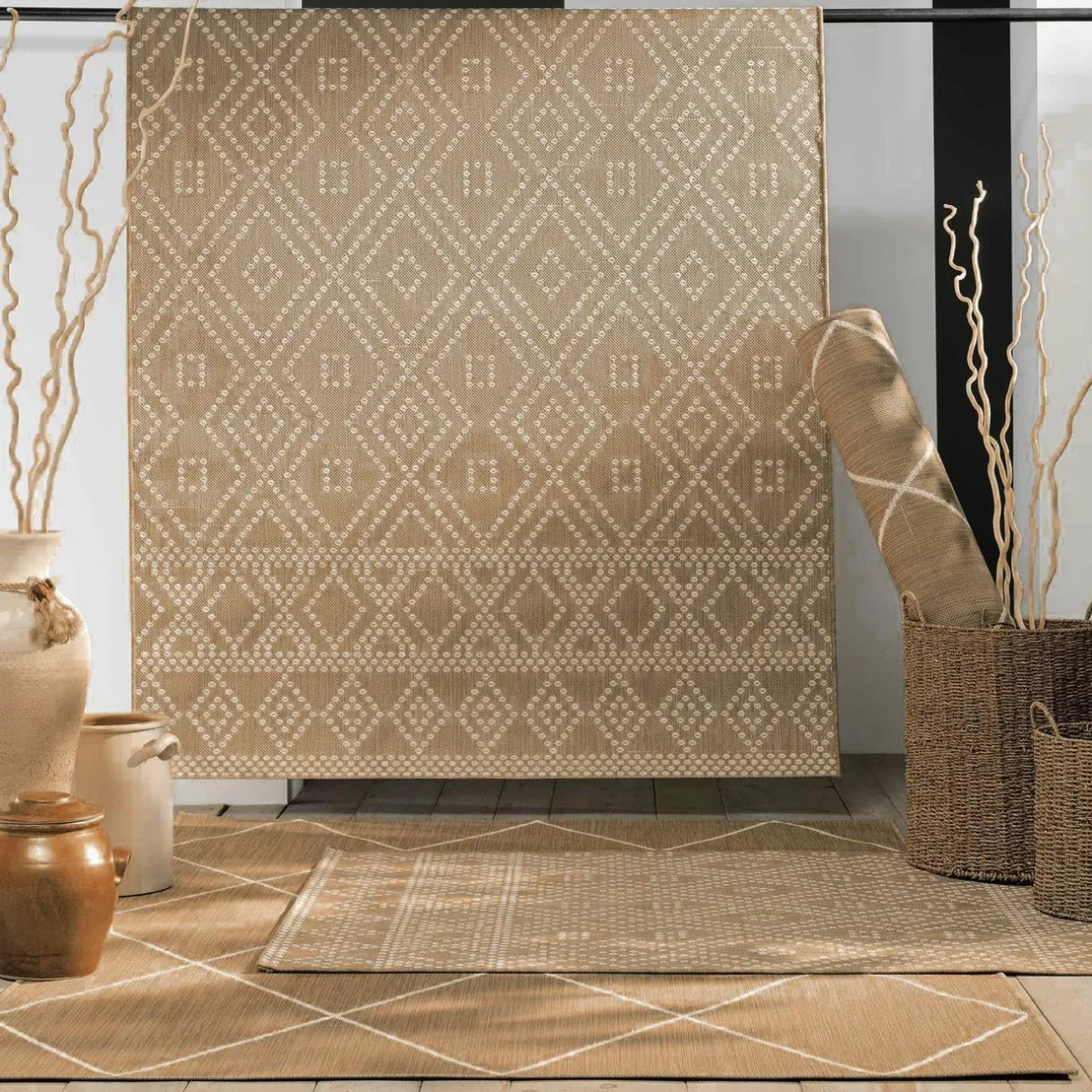 DOUCEUR D'INTERIEUR Tapis de salon (120 x 170 cm) Tania Beige Discount